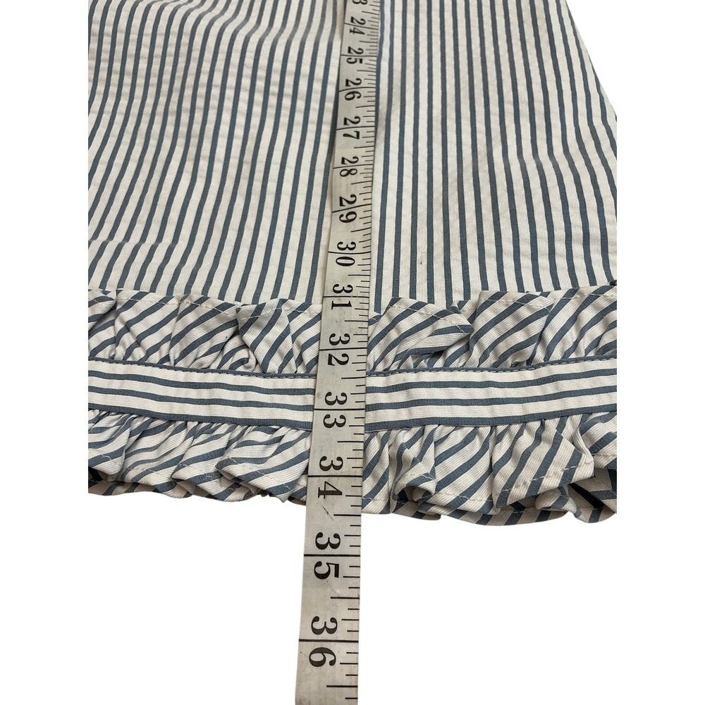 Eliza J Blue White Striped Ruffle Neck Sleeveless Shift Dress Womens 6 EJ0-5726 - Picture 11 of 11